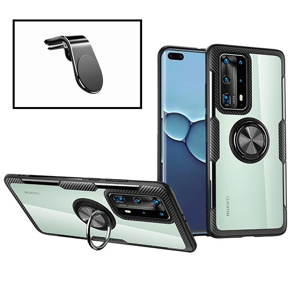Kit Suporte Magnético L Safe Driving Carro + capa case 3X1 Clear Armor para Huawei P40 Lite