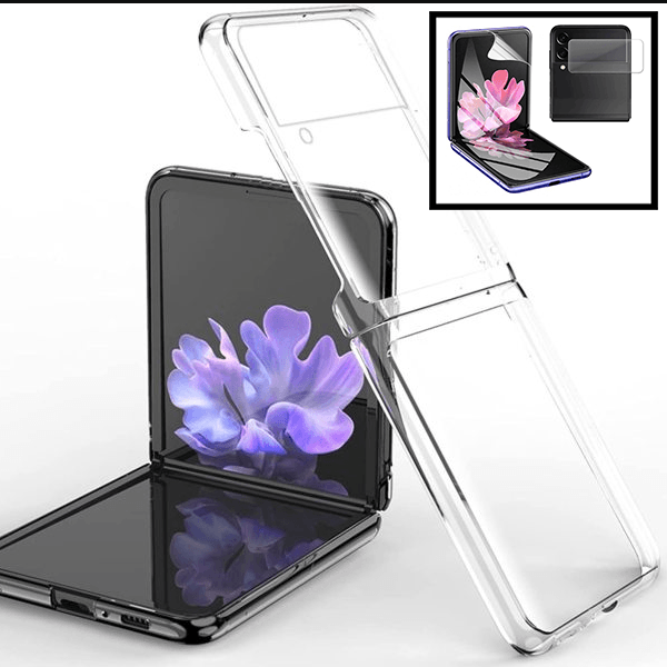 Kit Capa SuperProtect Anti-Shock + Película Hydrogel Full Cover Frente + Película de Câmara para Samsung Galaxy Z Flip3
