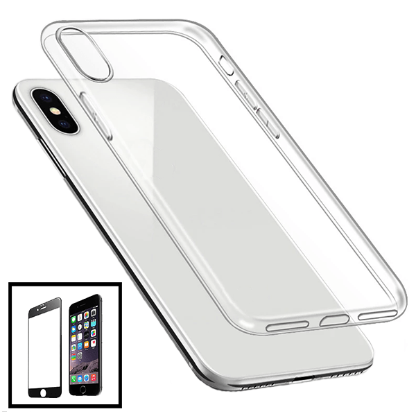 Kit Capa SuperProtect Anti-Shock + Vidro Premium Full Cover para Apple iPhone 8