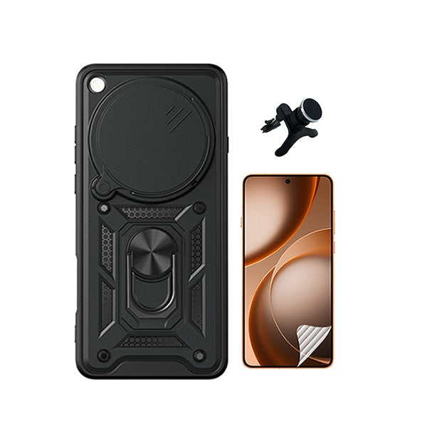 Kit Película Hydrogel Frente + Capa Magnetic Slide Window + Suporte Magnético Reforçado  PHONECARE Para Oppo Find X9 Ultra - Preto
