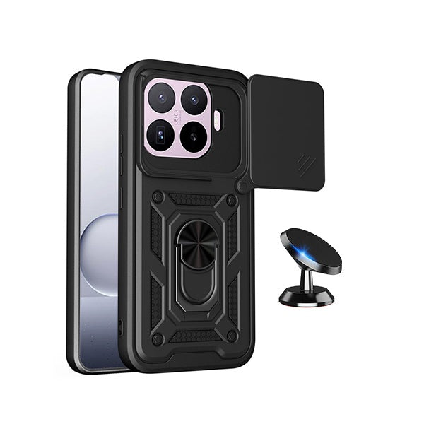 Kit Suporte Magnético + Capa Magnetic Slide Window PHONECARE Para Xiaomi 17T 5G - Preto