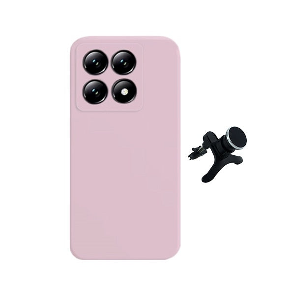 Kit Suporte Magnético Reforçado + Capa Silicone Líquido PHONECARE Para Xiaomi 15T 5G - Rosa