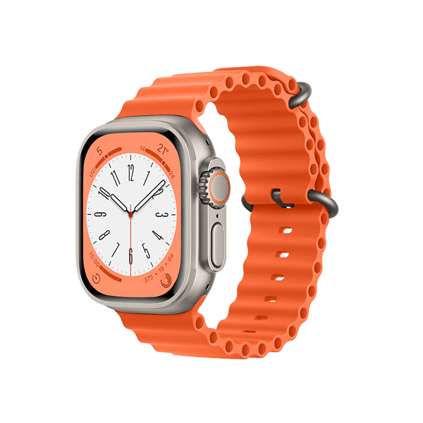 Bracelete Silicone Ocean Waves para Apple Watch SE 3 - 44mm - Laranja