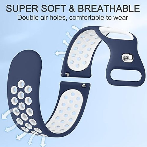 Bracelete Sportystyle PHONECARE Para Garmin Venu 4 - 45 mm - Azul Escuro / Branco