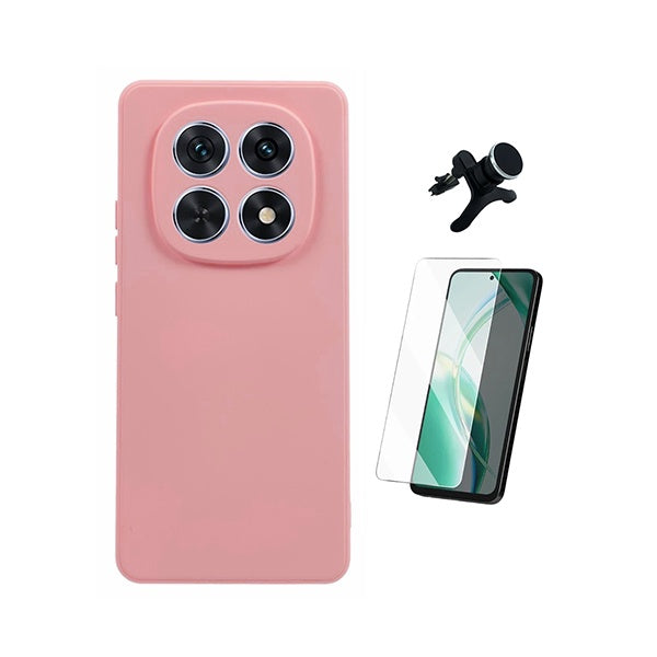 Kit Vidro Clearglass + Capa Silicone Líquido + Suporte Reforçado PHONECARE Para Xiaomi Redmi Note 15 5G - Rosa