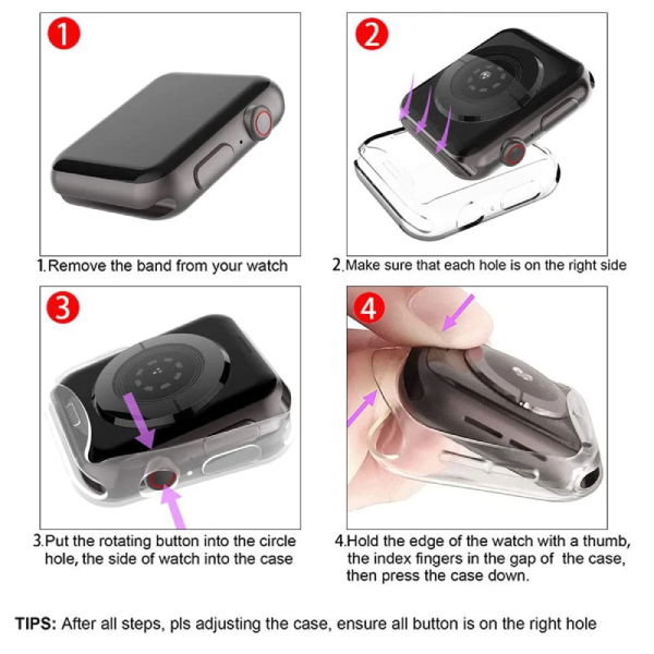 Capa 360° Impact Protection PHONECARE Para Apple Watch Ultra 3 - Transparente