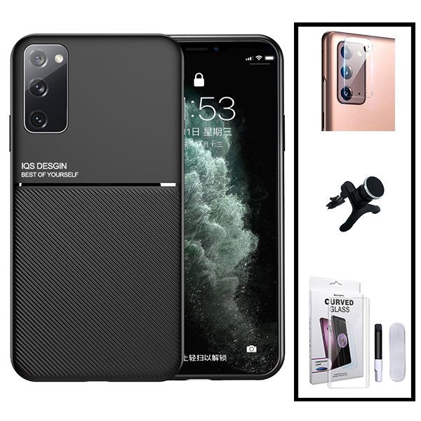 Kit Suporte Magnético de Carro Reforçado + Capa Magnetic Military Defender Slide Window Anti-Impacto para Samsung Galaxy A15 - Preto