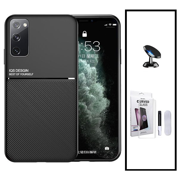 Kit Capa Magnetic Lux + Película de Vidro Nano Curved UV + Suporte Magnético de Carro para Samsung Galaxy S20+ 5G