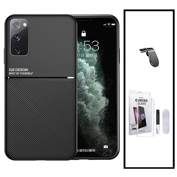 Kit Capa Magnetic Lux + Película de Vidro Nano Curved UV + Suporte Magnético L Safe Driving para Samsung Galaxy Note 20 Ultra
