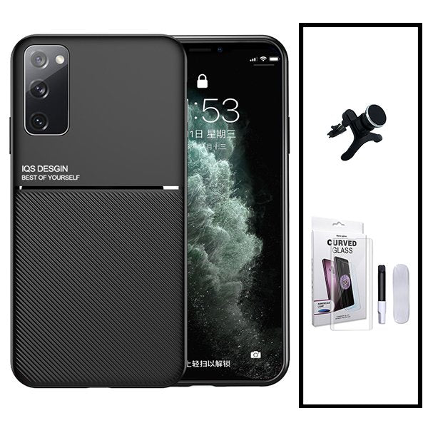 Kit Capa Magnetic Lux + Película de Vidro Nano Curved UV + Suporte Magnético de Carro Reforçado para Samsung Galaxy Note 20 5G