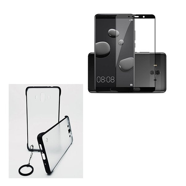Kit Vidro Premium Full Cover + Capa Invisible Bumper para Huawei Mate 10