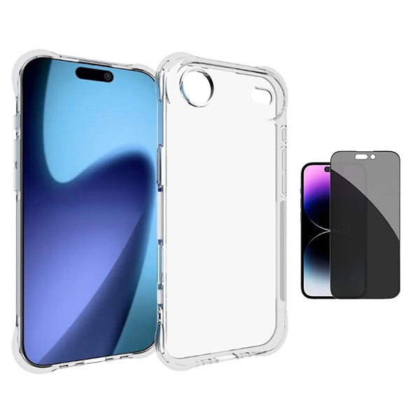 Kit Capa Superprotect Anti-Shock + Película de Vidro Anti-Spy PHONECARE Para Apple iPhone 17 Air - Transparente