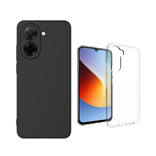 Kit Capa Silicone + Superprotect PHONECARE Para Xiaomi Redmi A7 - Preto / Transparente