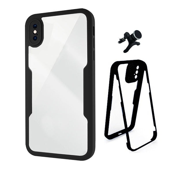 Kit Capa Anti-Crash 360 Protection + Suporte Magnético Reforçado Phonecare Para Apple iPhone XS Max  - Preto