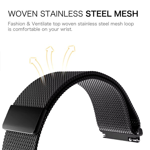 Bracelete Milanese Loop Fecho Magnético PHONECARE Para Garmin Venu 4 - 41 mm - Preto