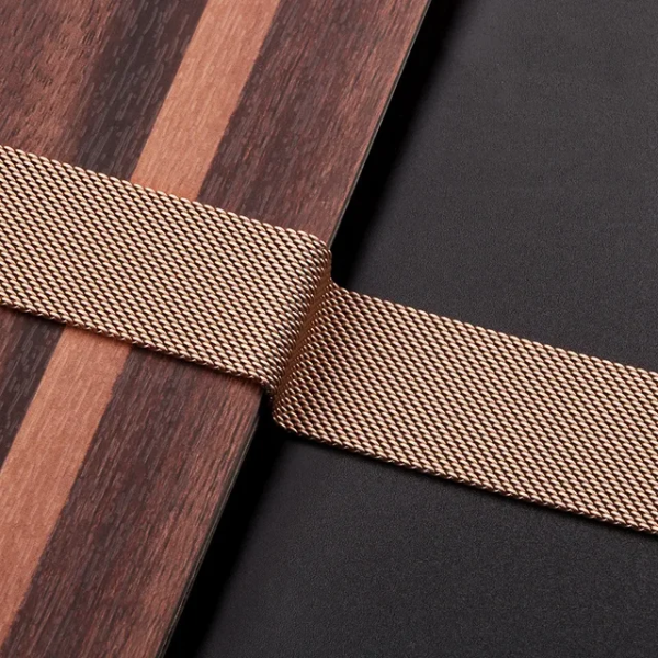 Bracelete Milanese Loop Fecho Magnético PHONECARE Para Honor Watch 5 Pro - Rosa Ouro