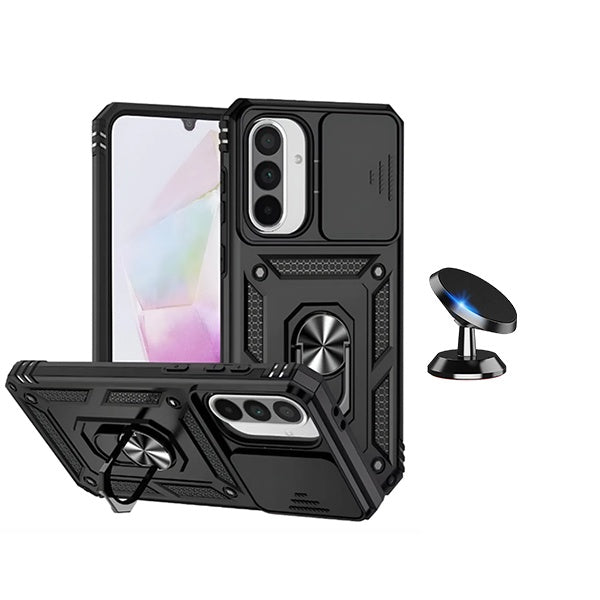 Kit Suporte Magnético + Capa Magnetic Slide Window PHONECARE Para Samsung Galaxy A17 5G - Preto