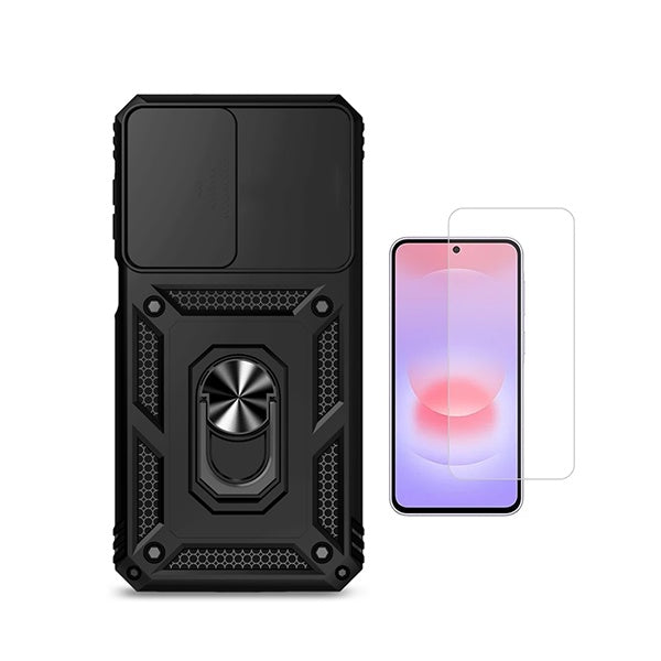 Kit Vidro Clearglass + Capa Magnetic Slide Window PHONECARE Para Samsung Galaxy A27 5G - Preto