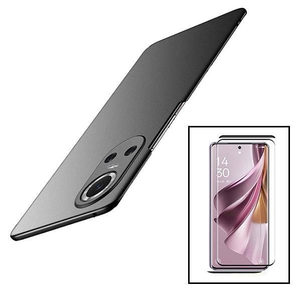 Kit Película de Vidro Temperado Curved + Capa SlimShield para Oppo Reno10 Pro - Preto