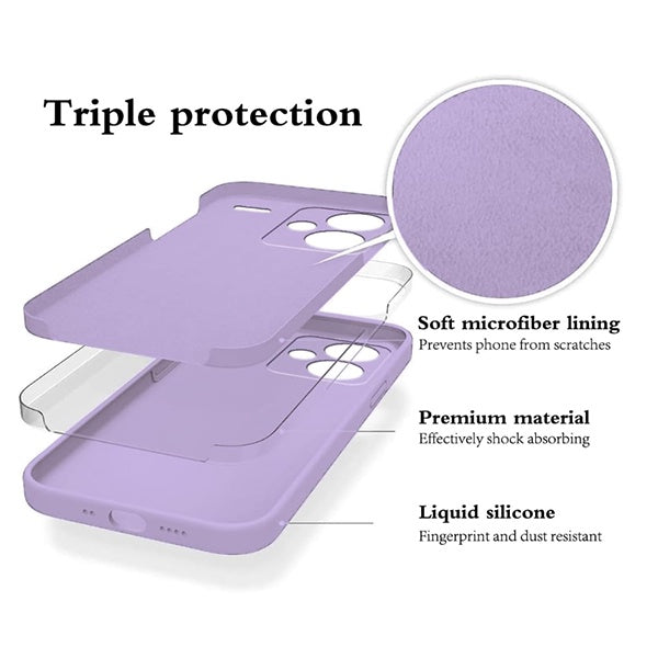 Kit Vidro Temperado + Capa Silicone Líquido PHONECARE Para Xiaomi 17 Pro Max 5G - Roxo