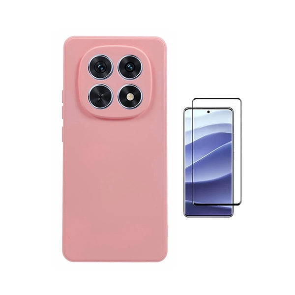 Kit Vidro Curved + Capa Silicone Líquido PHONECARE Para Xiaomi Redmi Note 15 5G - Rosa