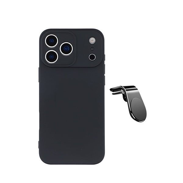Kit Suporte L + Capa Silicone Líquido PHONECARE Para Apple iPhone 18 Pro Max - Preto