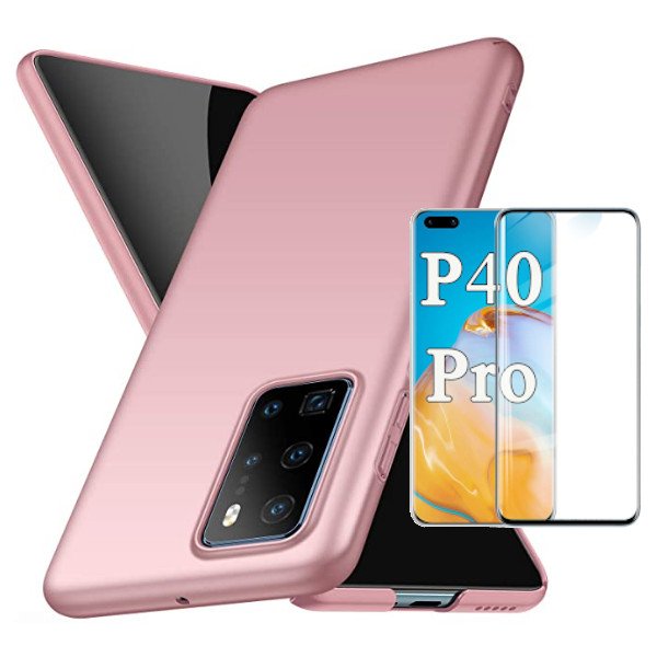 Kit Vidro Premium Full Cover + Capa SlimShield para Huawei P40 Pro+ Plus - Rosa