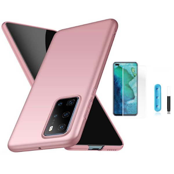 Kit Película de Vidro Nano Curved UV + Capa SlimShield para Huawei P40 Pro - Rosa