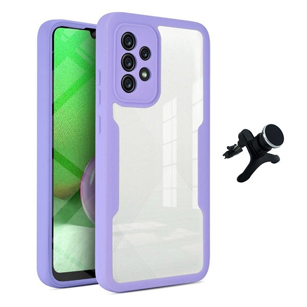 Kit Capa Anti-Crash 360 Protection + Suporte Magnético Reforçado Phonecare Para Samsung Galaxy A13 - Roxo