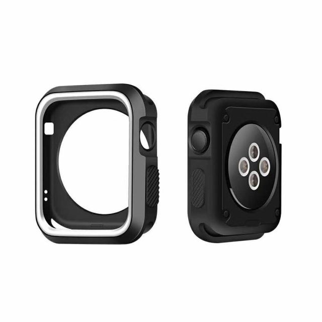 Capa Military Anti-Impacto DoubleColor para Apple Watch Series 7 - 45mm - Preto / Branco