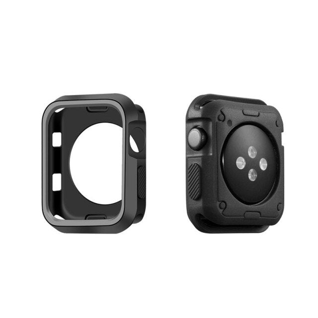 Capa Military Anti-Impacto DoubleColor para Apple Watch SE 3 - 44mm - Preto / Cinza