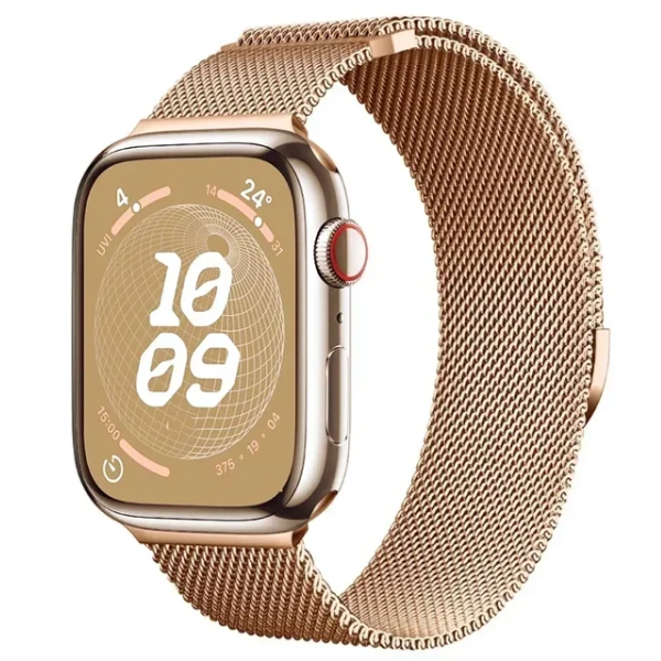 Bracelete Milanese Loop Fecho Magnético PHONECARE Para Apple Watch Ultra 4 - Rosa ouro