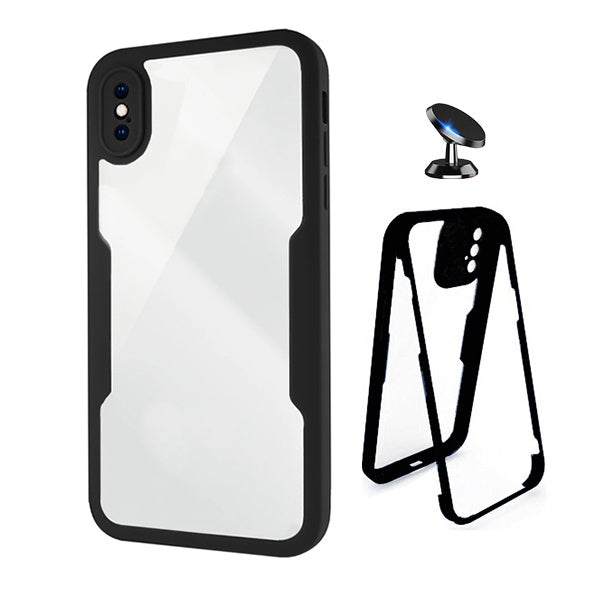 Kit Capa Anti-Crash 360 Protection + Suporte Magnético Phonecare Para Apple iPhone XS Max  - Preto