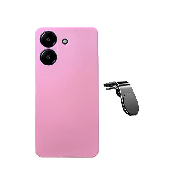 Kit Suporte L + Capa Silicone Líquido PHONECARE Para Xiaomi Redmi A7 4G - Rosa