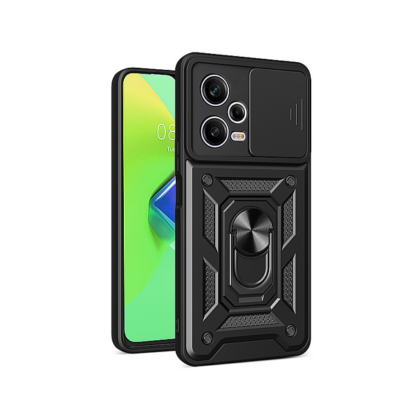 Capa Magnetic Military Defender Slide Window Anti-Impacto para Xiaomi Redmi Note 12 Pro - Preto