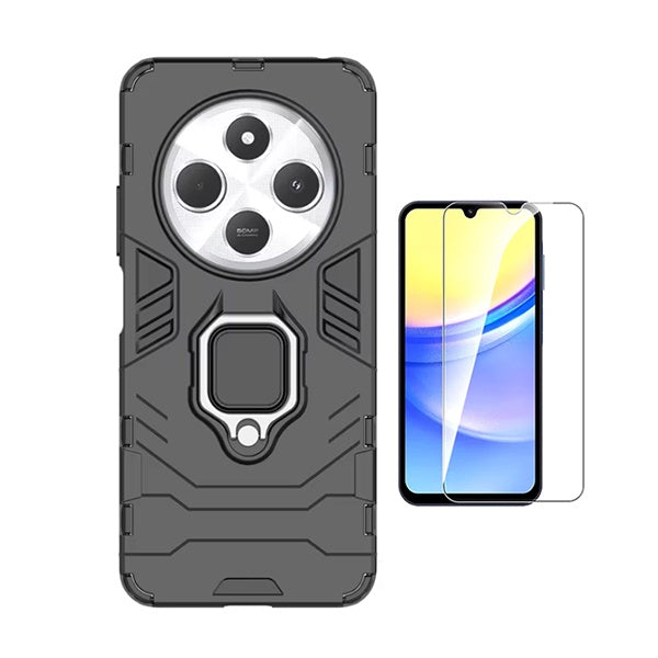 Kit Vidro Clearglass + Capa Military Phonecare Para Xiaomi Redmi 14C 5G - Preto