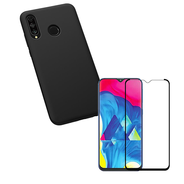 Kit Vidro Premium Full Cover + Capa SlimShield para Samsung Galaxy M20 - Preto