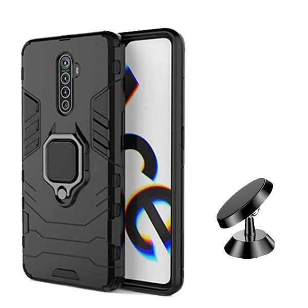 Kit Suporte Magnético de Carro + Capa 3X1 Military Defender para Realme X2 Pro