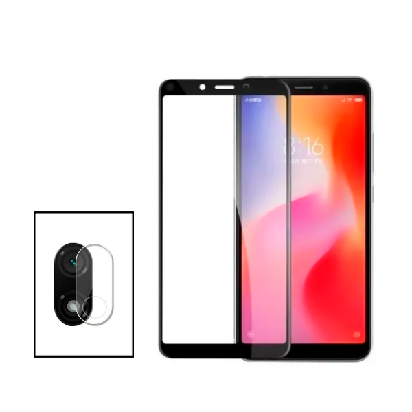 Kit Película de Camara Traseira + Vidro Premium Full Cover para Xiaomi Redmi 7A