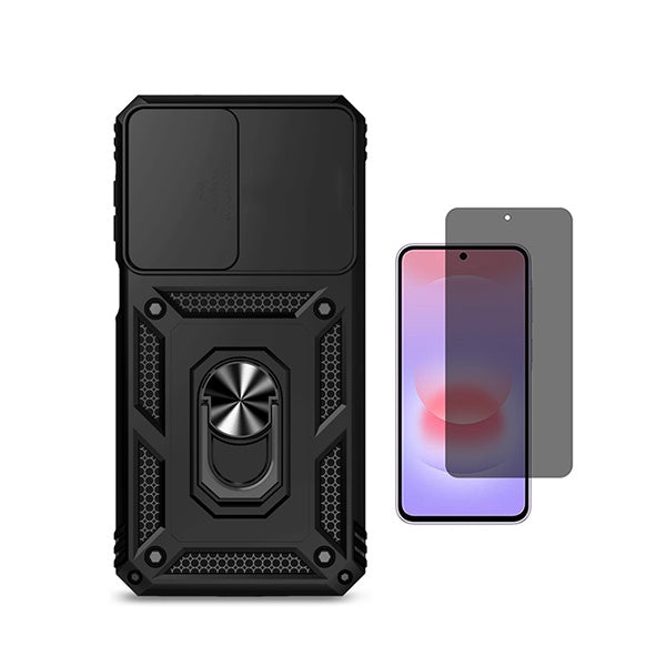 Kit Película Anti-Spy + Capa Magnetic Slide Window PHONECARE Para Samsung Galaxy A27 - Preto