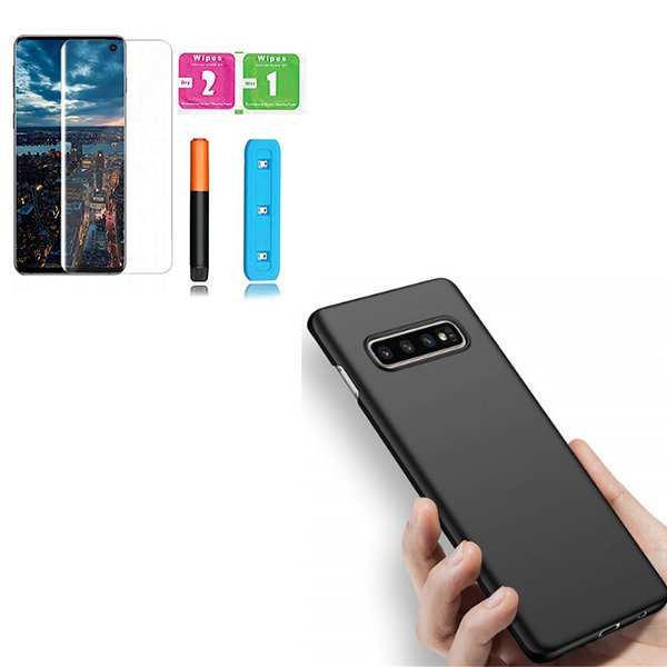 Kit Película de Vidro Nano Curved UV + Capa SlimShield Preto para Samsung Galaxy S10 Plus - Preto