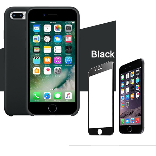 Kit Vidro Premium Full Cover + Capa SlimShield para Apple iPhone 7 / 8 - Preto