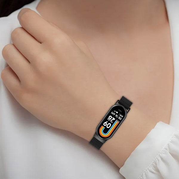 Bracelete Milanese Loop Fecho Magnético PHONECARE Para Xiaomi Smart Band 10 - Preto
