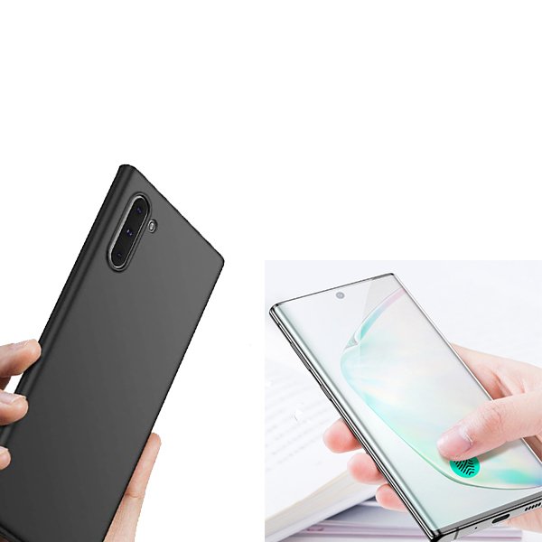Kit Película de Vidro Temperado Curved + Capa SlimShield para Samsung Galaxy Note 10+ Plus - Preto