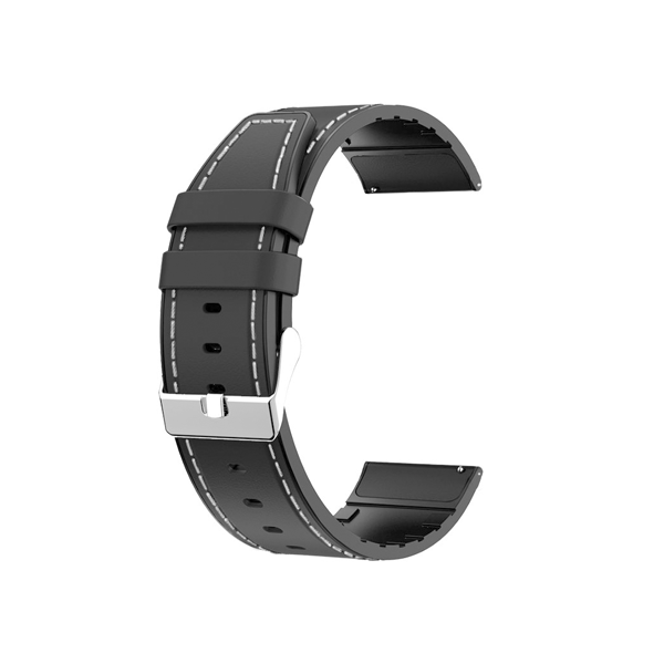 Bracelete Premium SiliconLeather para Garmin Instinct - Edição Sports - Preto