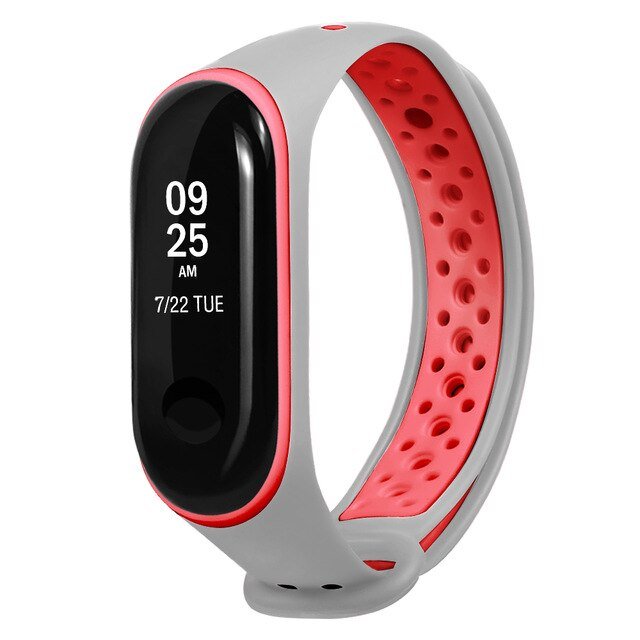 Bracelete SportyStyle para Xiaomi Mi Band 3 - Cinza / Vermelho