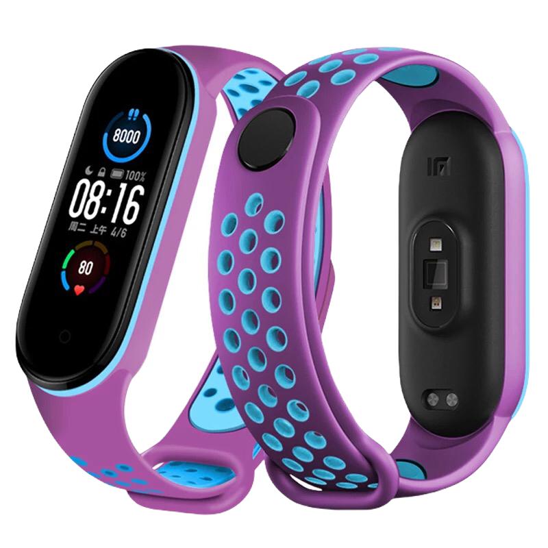 Bracelete SportyStyle para Xiaomi Mi Band 5 - Violeta / Azul