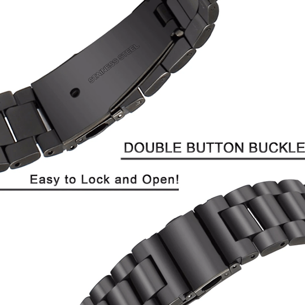 Bracelete Aço Stainless Lux + Ferramenta PHONECARE Para Garmin Venu 4 - 45 mm - Preto