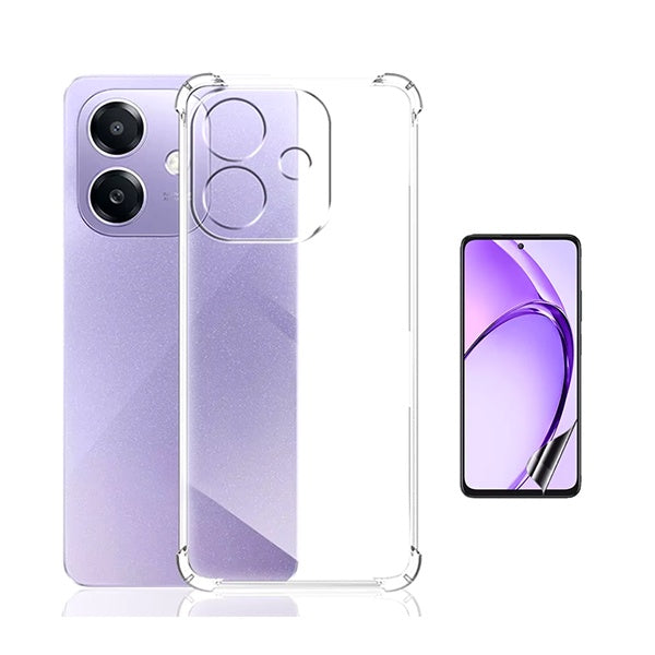 Kit Capa Superprotect Anti-Shock + Pelicula Hydrogel Frente Para Oppo A3 5G - Transparente
