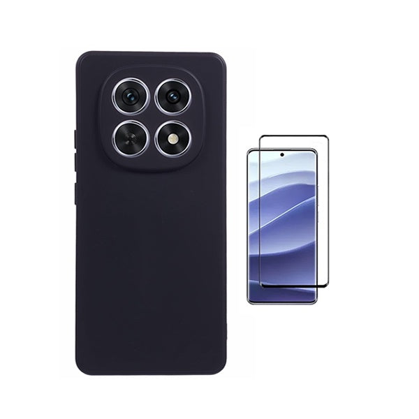 Kit Vidro Curved + Capa Silicone Líquido PHONECARE Para Xiaomi Redmi Note 15 5G - Preto